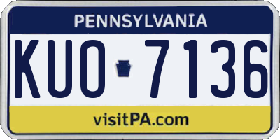 PA license plate KUO7136