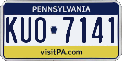 PA license plate KUO7141