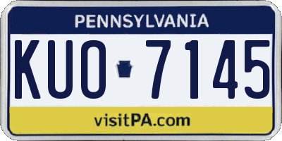 PA license plate KUO7145