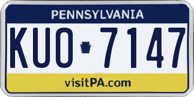 PA license plate KUO7147