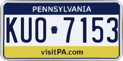 PA license plate KUO7153