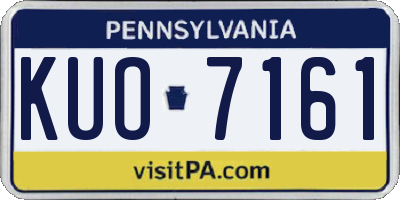 PA license plate KUO7161