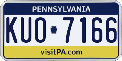 PA license plate KUO7166