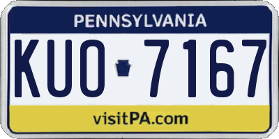 PA license plate KUO7167