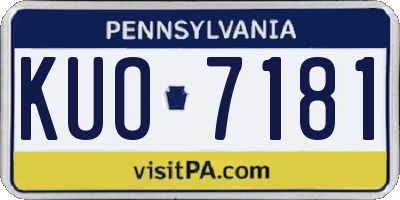 PA license plate KUO7181