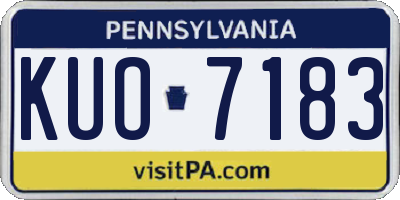 PA license plate KUO7183