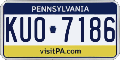 PA license plate KUO7186