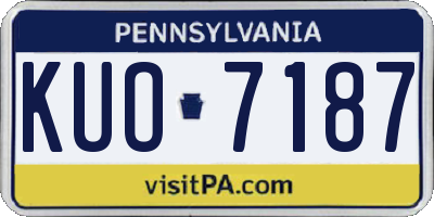 PA license plate KUO7187