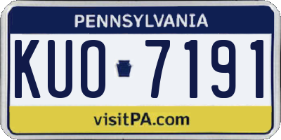 PA license plate KUO7191