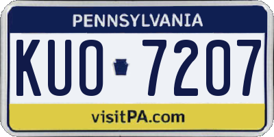 PA license plate KUO7207