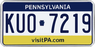 PA license plate KUO7219