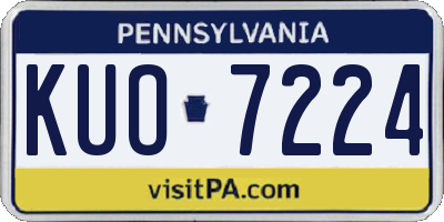 PA license plate KUO7224