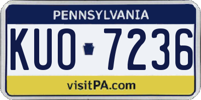 PA license plate KUO7236