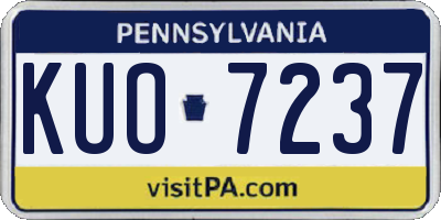 PA license plate KUO7237