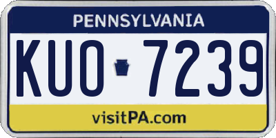 PA license plate KUO7239