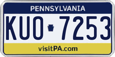 PA license plate KUO7253