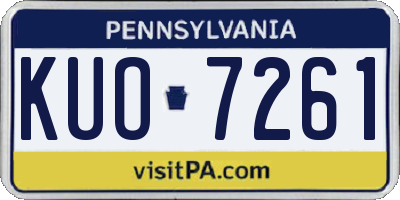 PA license plate KUO7261