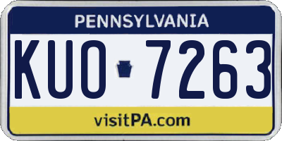 PA license plate KUO7263