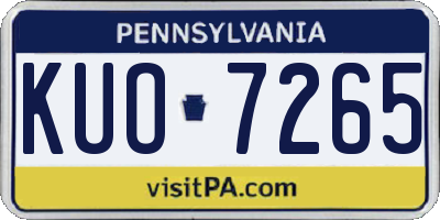 PA license plate KUO7265