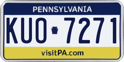 PA license plate KUO7271