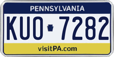 PA license plate KUO7282