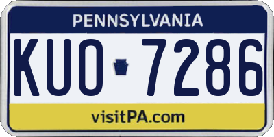 PA license plate KUO7286