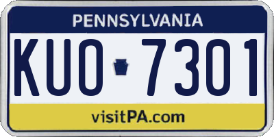 PA license plate KUO7301