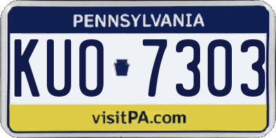PA license plate KUO7303