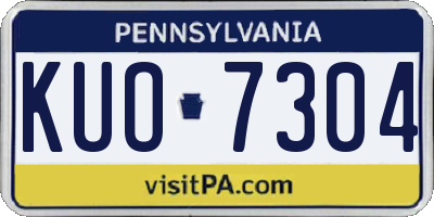 PA license plate KUO7304