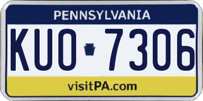 PA license plate KUO7306