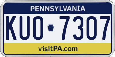 PA license plate KUO7307