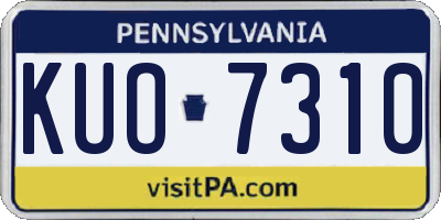 PA license plate KUO7310
