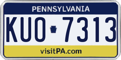 PA license plate KUO7313
