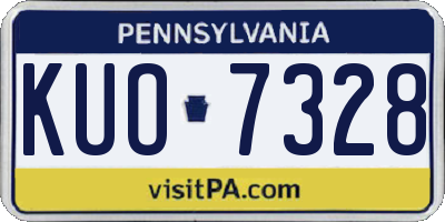 PA license plate KUO7328
