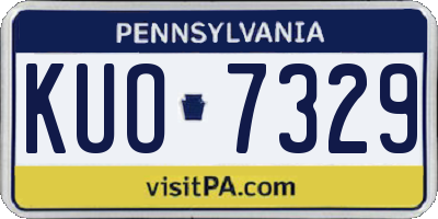 PA license plate KUO7329