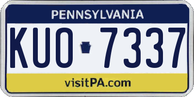 PA license plate KUO7337