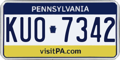 PA license plate KUO7342