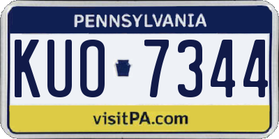 PA license plate KUO7344