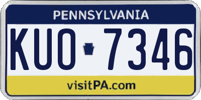 PA license plate KUO7346
