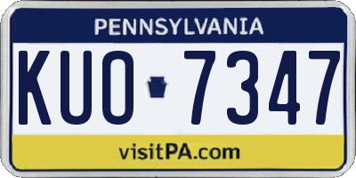 PA license plate KUO7347