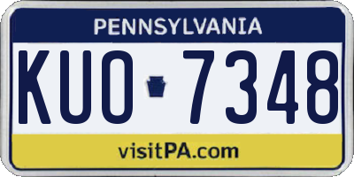 PA license plate KUO7348