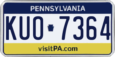 PA license plate KUO7364