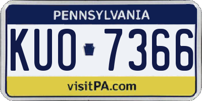 PA license plate KUO7366