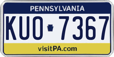 PA license plate KUO7367
