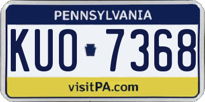 PA license plate KUO7368