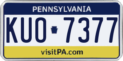 PA license plate KUO7377