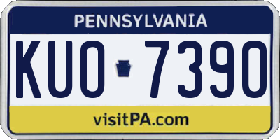 PA license plate KUO7390