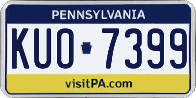 PA license plate KUO7399