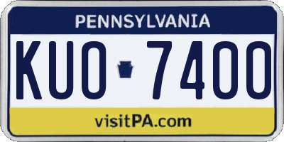 PA license plate KUO7400