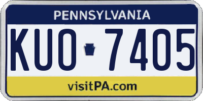 PA license plate KUO7405